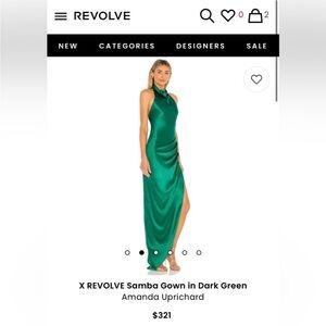 Amanda Uprichard Green Samba Long Dress